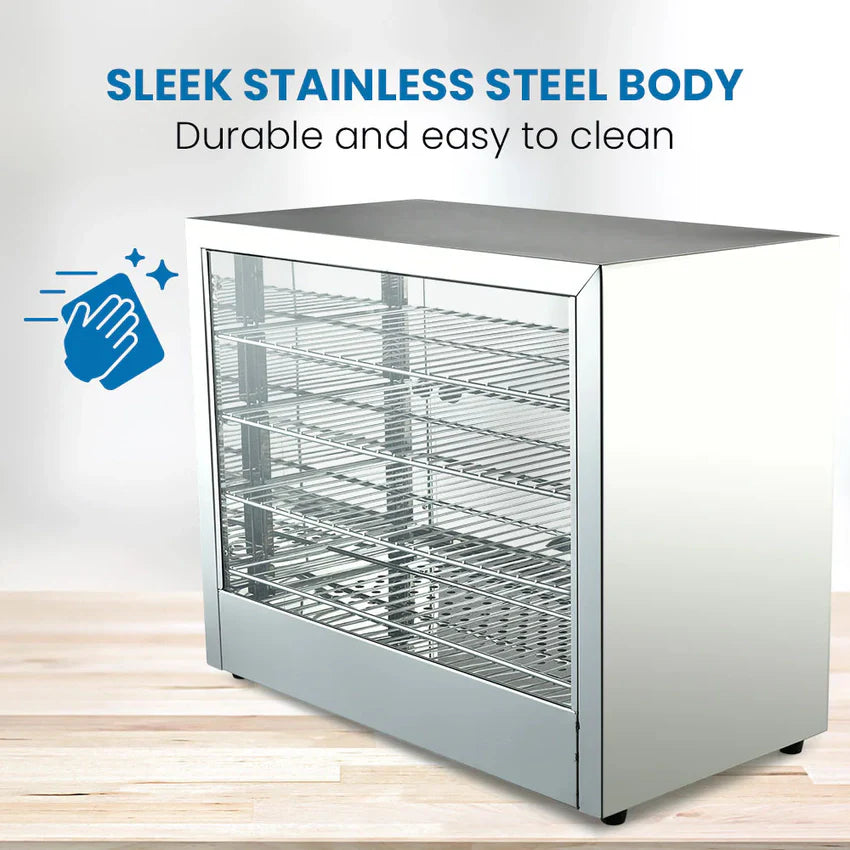 EUROCHEF Electric Food Warmer Display, 1000W, 4-Tier Stainless Steel