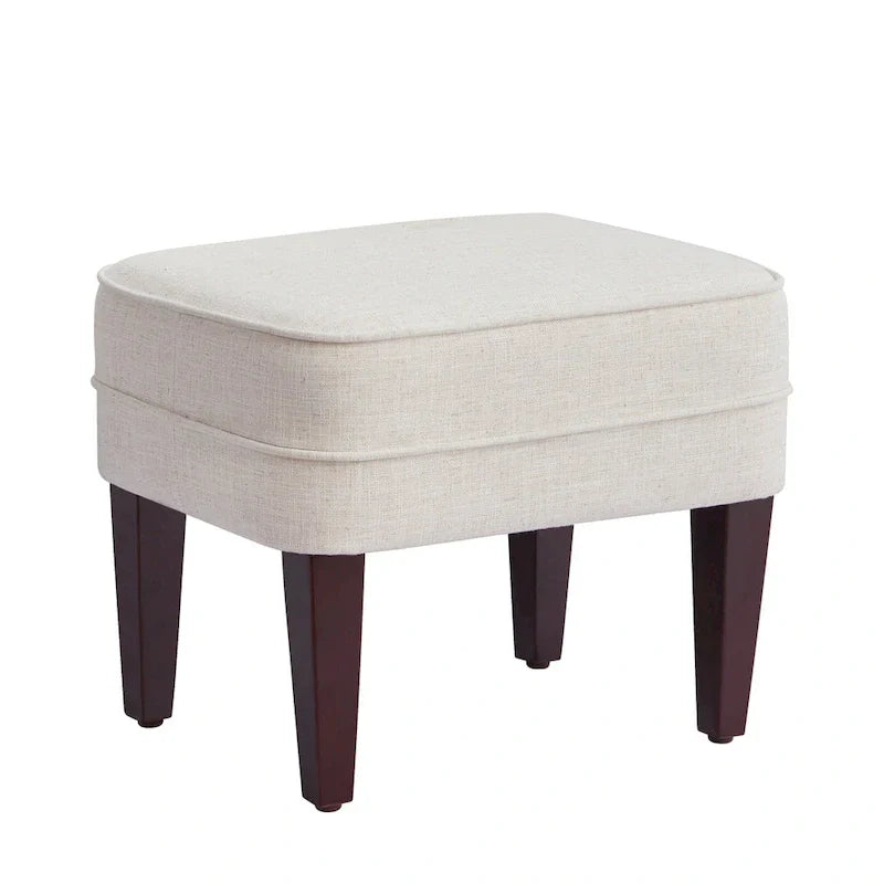 HUIMO Fabric Accent Chair and Ottoman Set - Available in Grey, Beige, Blue, and Dark Teal