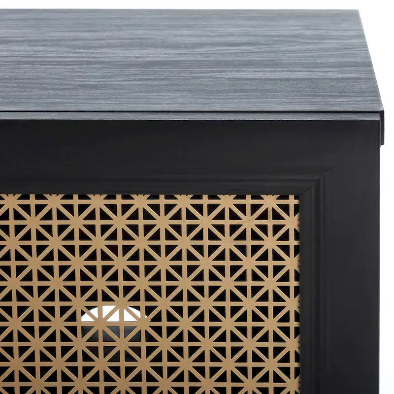 SAFAVIEH Micaela 63-Inch 4-Door Media TV Stand - Dimensions: 63.1" W x 16.3" D x 31.7" H