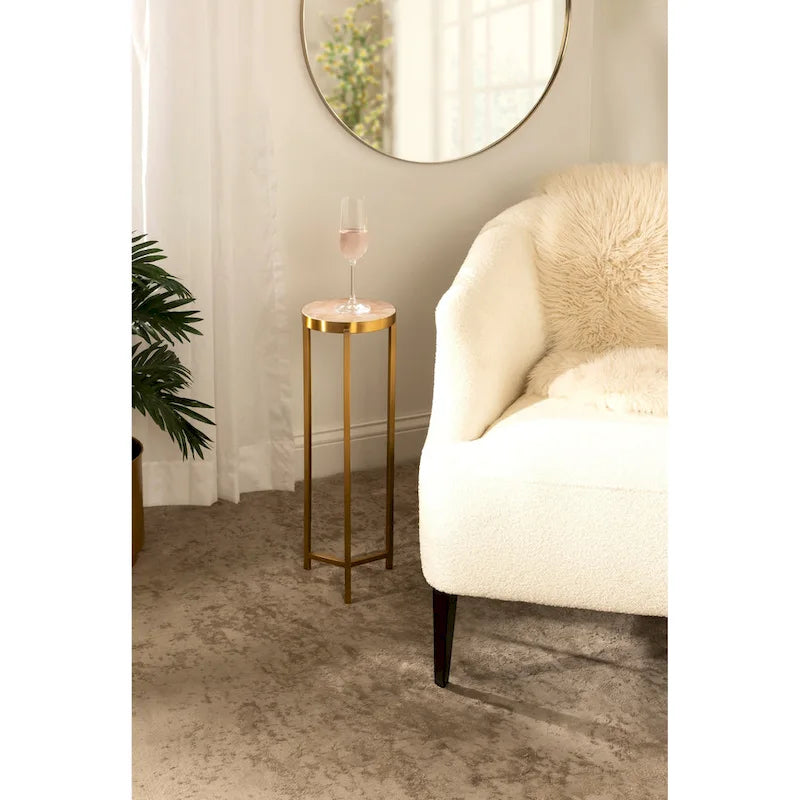 Kate and Laurel Aguilar Glamorous Drink Table - 9x9x23 Inches