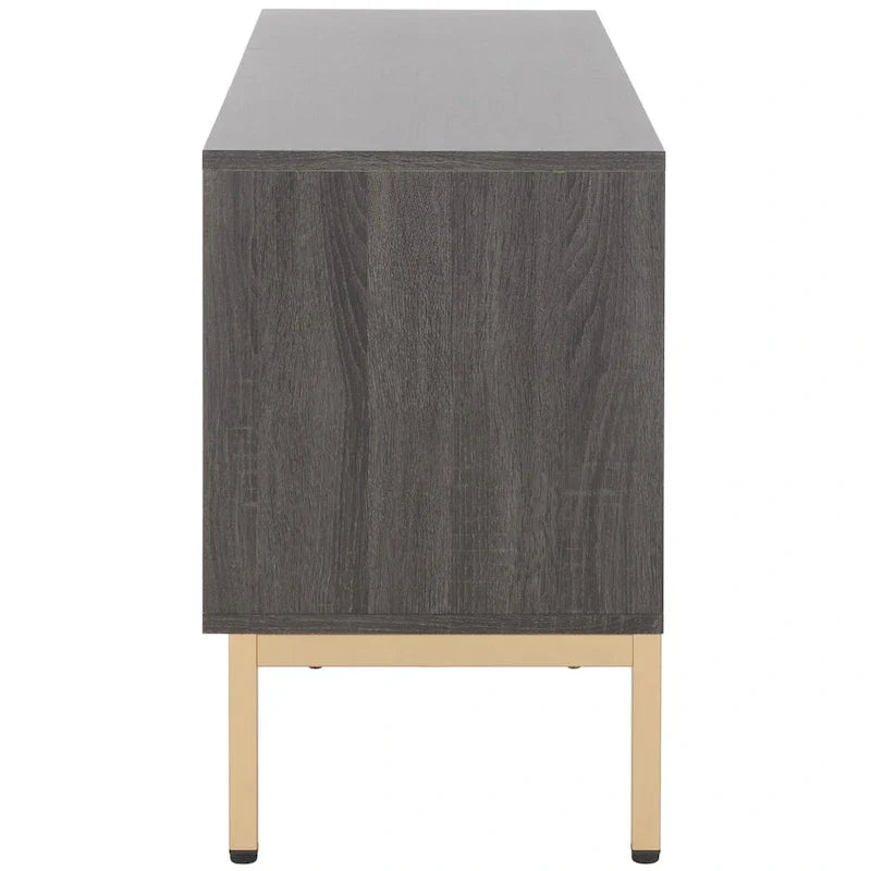 SAFAVIEH Deandra 4-Door Media Stand for Entertainment - Accommodates Up to 65-Inch Flat Screen TV - Dimensions: 60.8" W x 17.7" D x 24.6" H