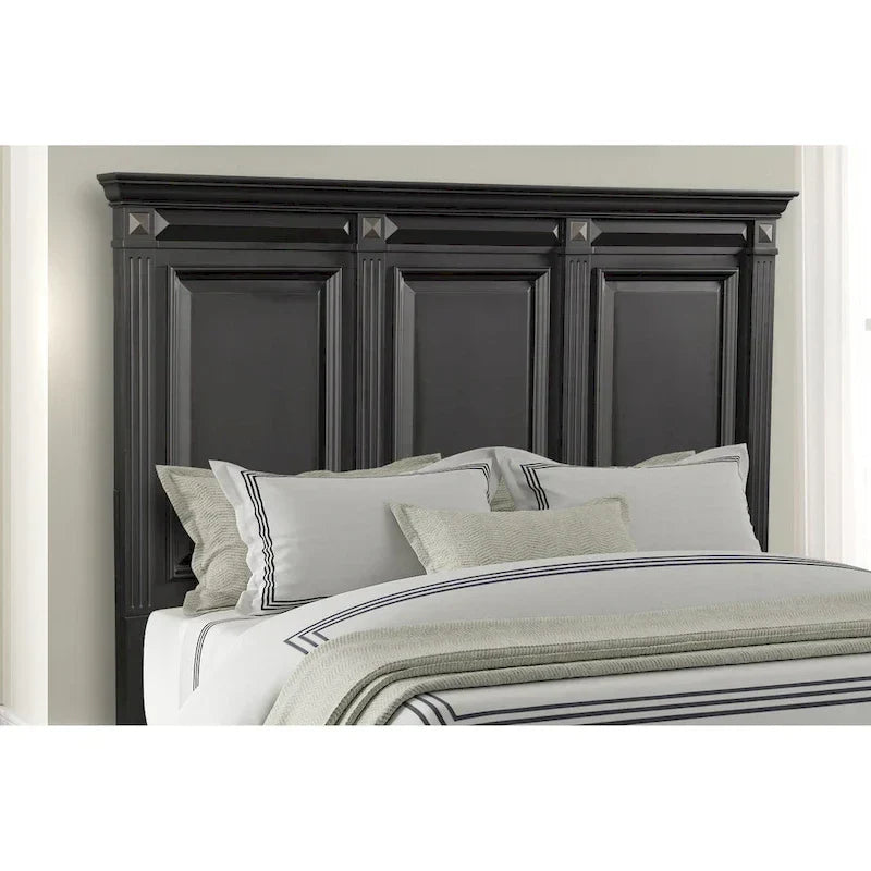 Roundhill Furniture Renova Vintage Black Wooden Bedroom Collection
