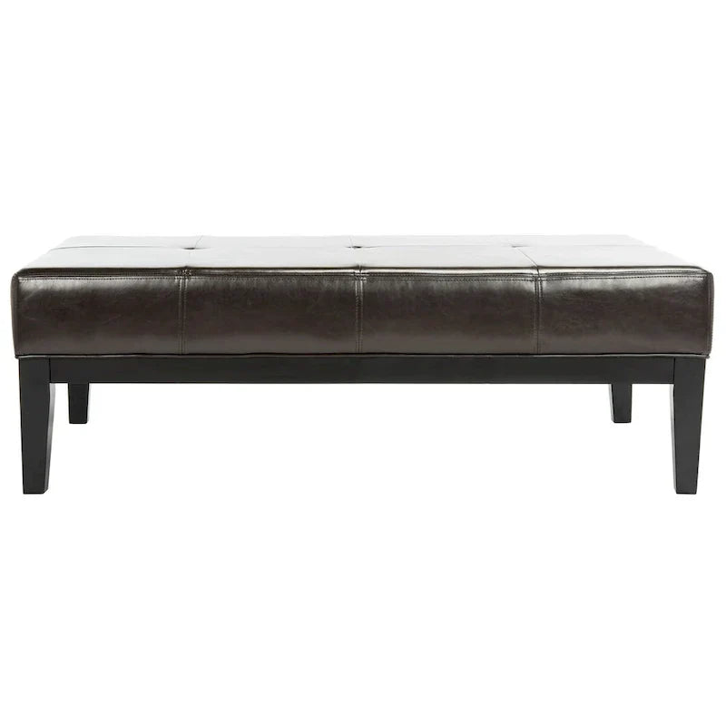 SAFAVIEH Tonja Brown Bicast Leather Rectangular Ottoman