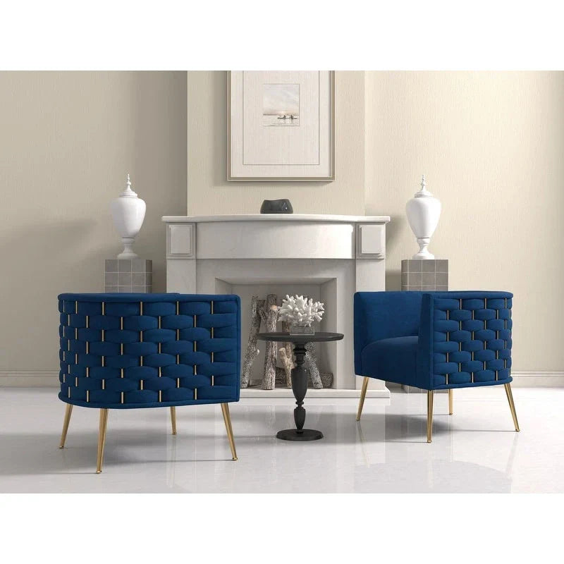 Set of 2 SEYNAR Mid-Century Modern Velvet Round Accent Chairs for Living Room