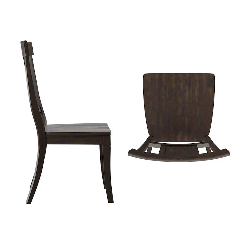 Set of 2 Ronda Wooden Dining Chairs with Panel Back
