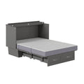 Monroe Full Murphy Bed Chest with 6 Memory Foam Mattress