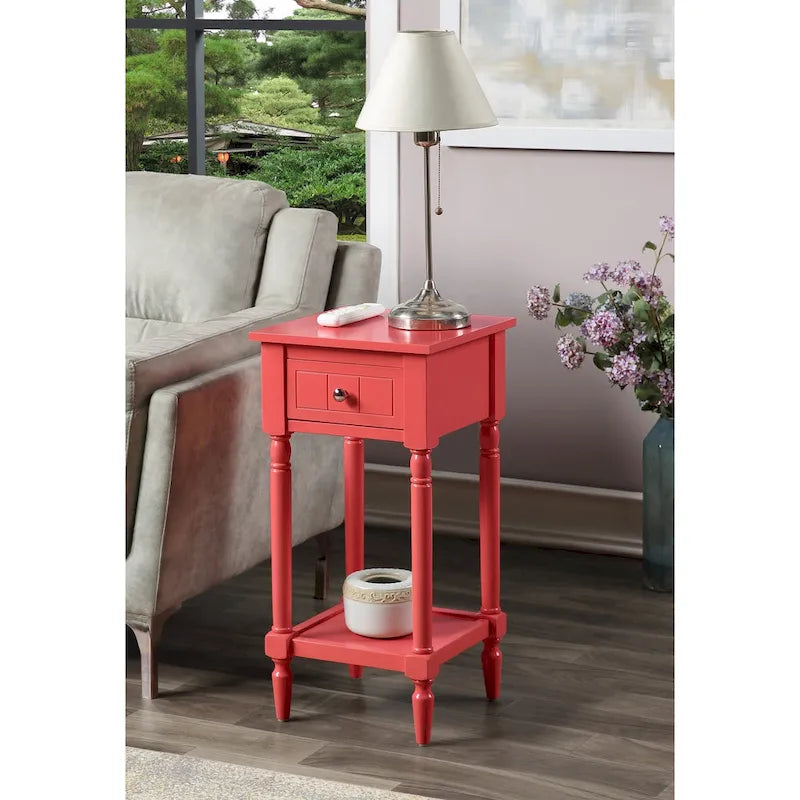 Khloe French Country Accent Table with Shelf and Drawer by Convenience Concepts