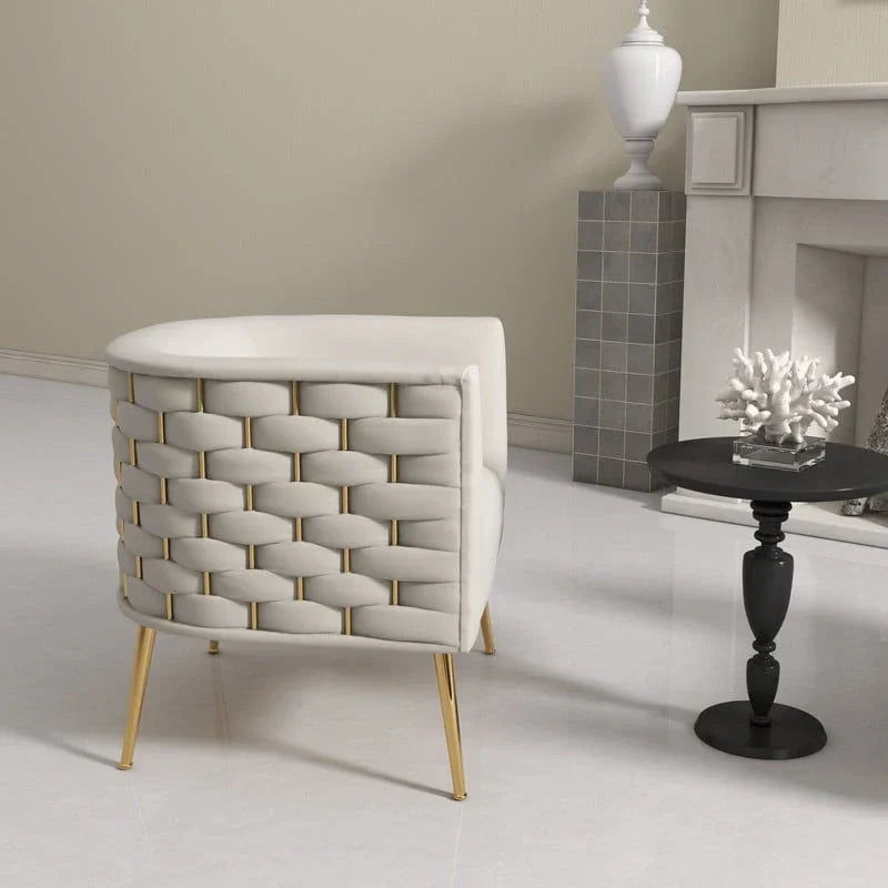 Set of 2 SEYNAR Mid-Century Modern Velvet Round Accent Chairs for Living Room