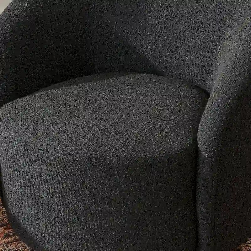 Set of 2 KINWELL 34-Inch Wide Upholstered Swivel Barrel Chairs