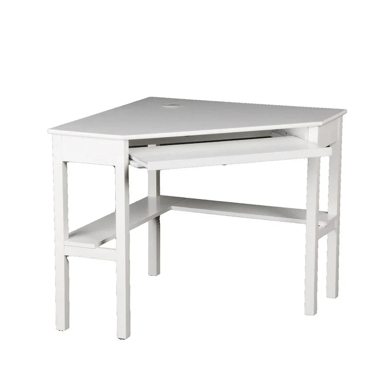 SEI Furniture Crescent Corner Desk in White Birch