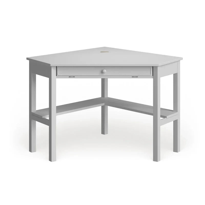 SEI Furniture Crescent Corner Desk in White Birch