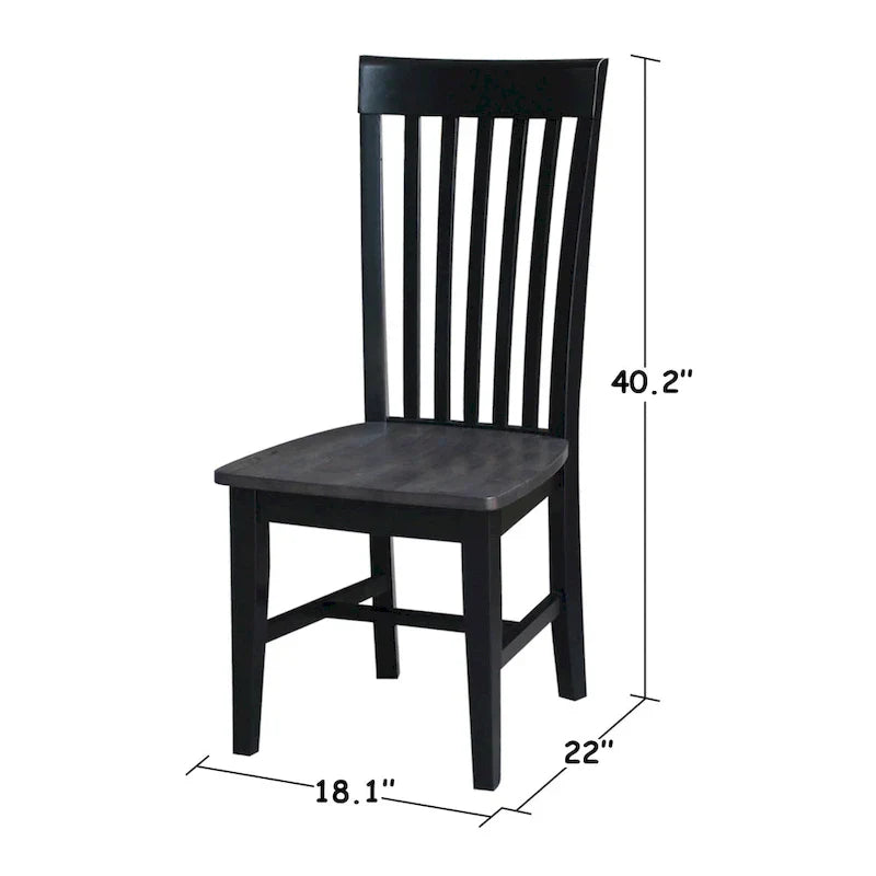Set of 2 Cosmo Tall Mission Chairs in Solid Wood by International Concepts
