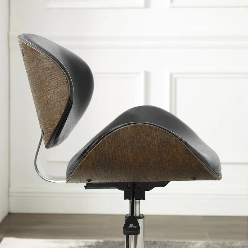 Mid-Century Modern Adjustable Office Chair with Swivel & Casters