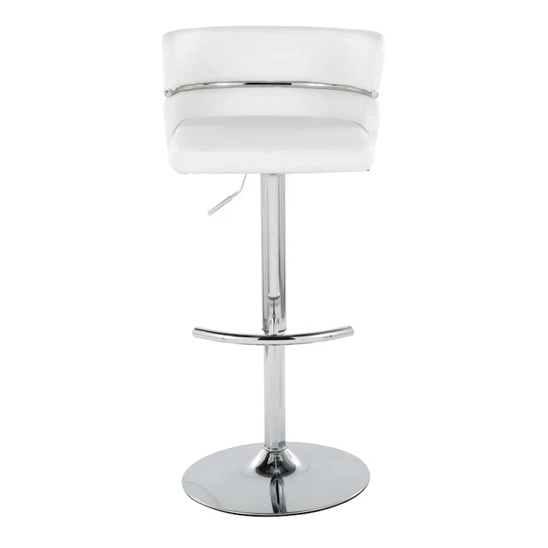 Set of 2 Silver Orchid Lena Adjustable Bar Stools with Rounded T Footrest
