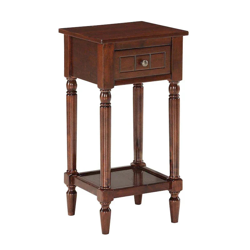 Khloe French Country Accent Table with Shelf and Drawer by Convenience Concepts