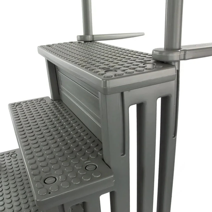 Select Anti-Slip in-Pool Steps | Gray | for Above Ground Swimming Pools | Can Mount to Decks 48" to 54" H | Safety Stairs Capacity Up to 300 lbs