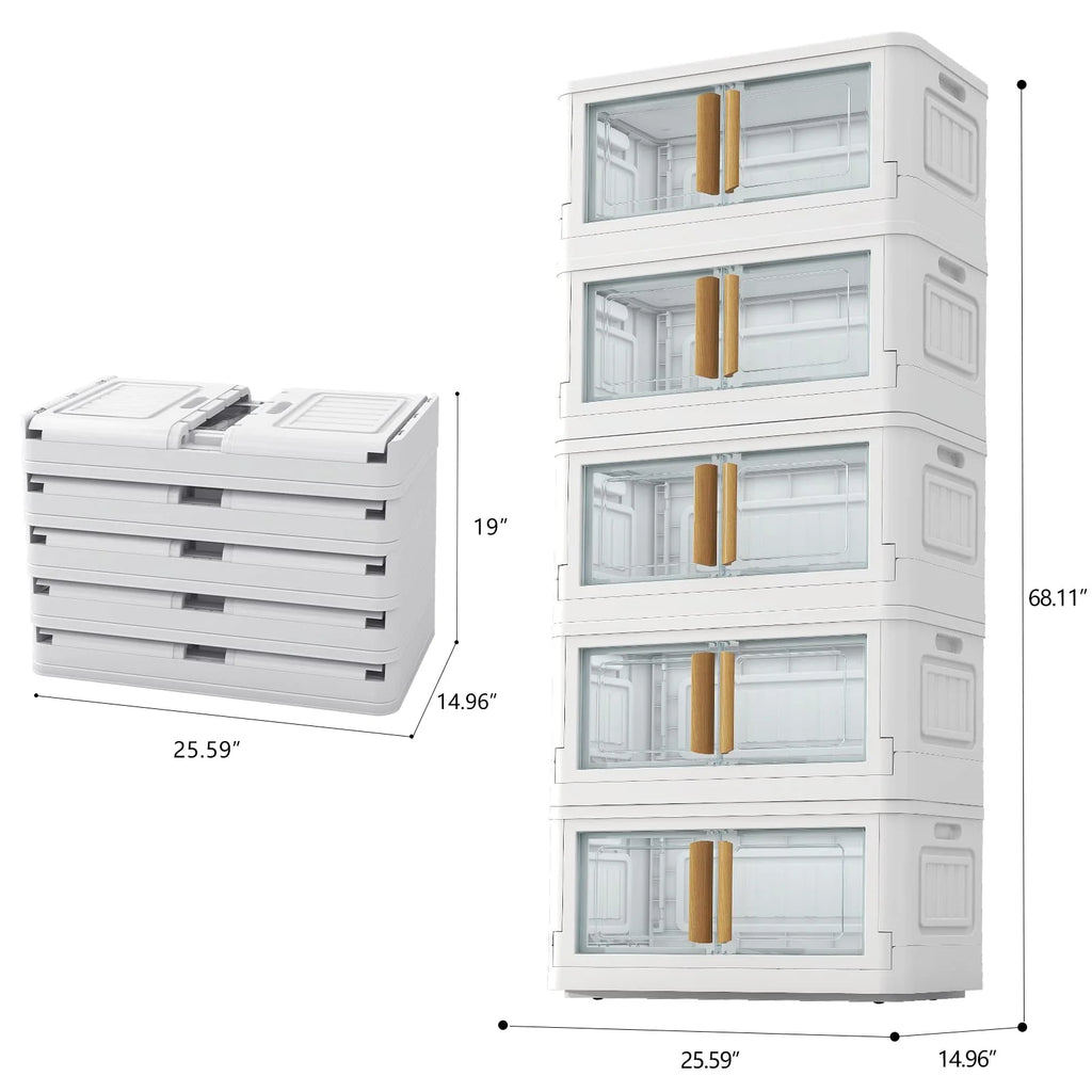 KHNR 5 Packs 78 Quart Plastic Storage Bin with lids