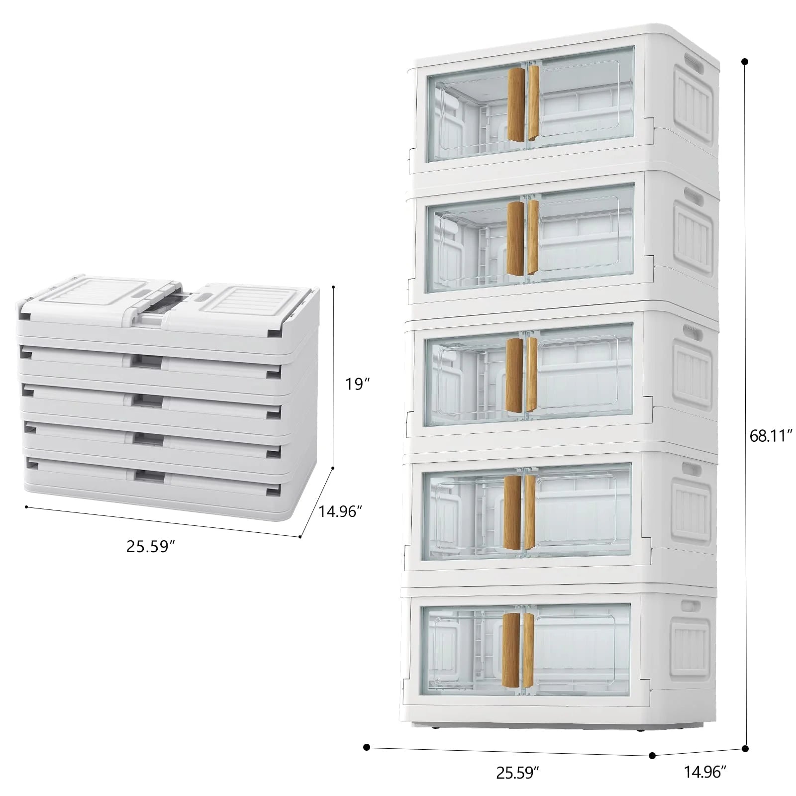 KHNR 5 Packs 78 Quart Plastic Storage Bin with lids