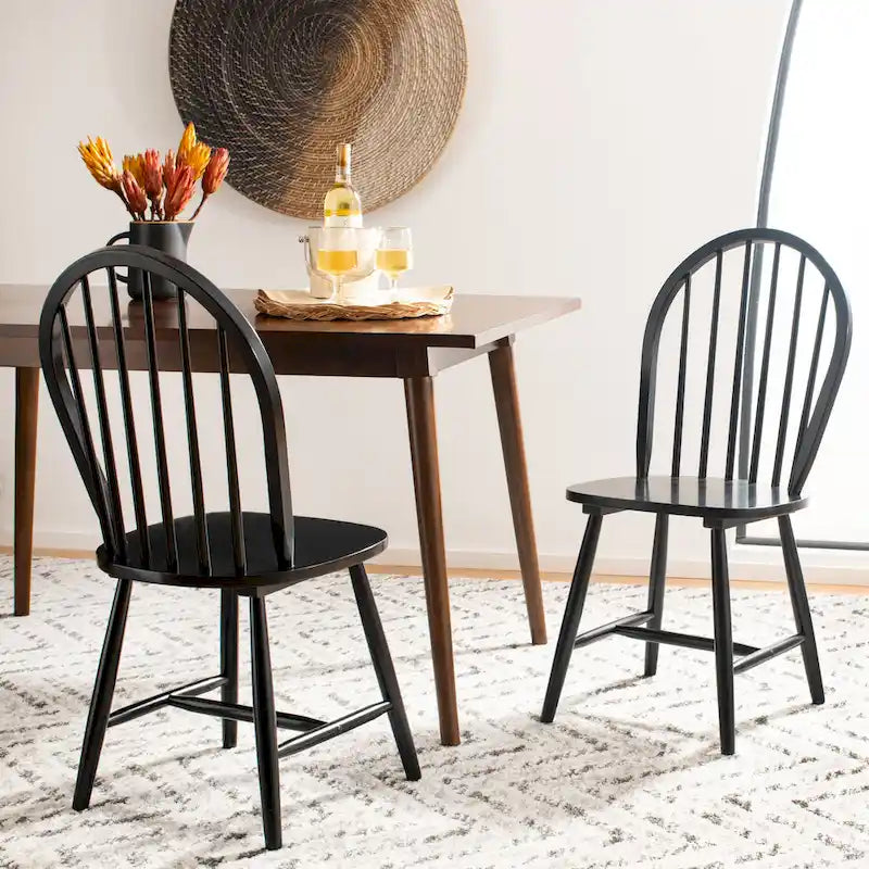 Set of 2 SAFAVIEH Delcie Oval Back Spindle Dining Chairs - Dimensions: 17.9" x 19.7" x 37"