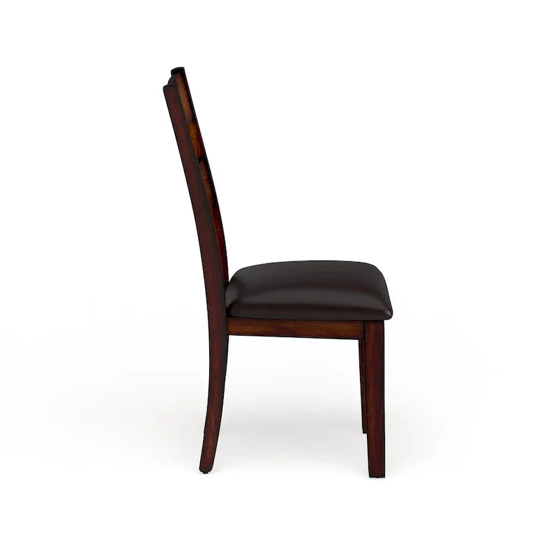 Set of 2 Paur Farmhouse Brown Wooden Dining Chairs by Furniture of America