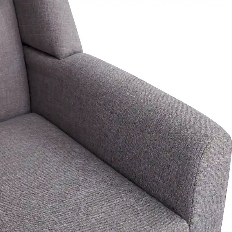 HUIMO Fabric Accent Chair and Ottoman Set - Available in Grey, Beige, Blue, and Dark Teal