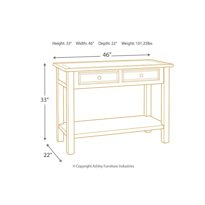 Signature Design by Ashley Bolanburg Rustic Farmhouse Sofa Table