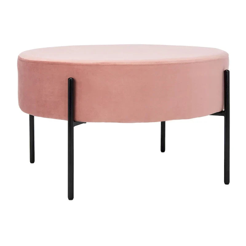 SAFAVIEH Shianne Round Velvet Cocktail Ottoman Table