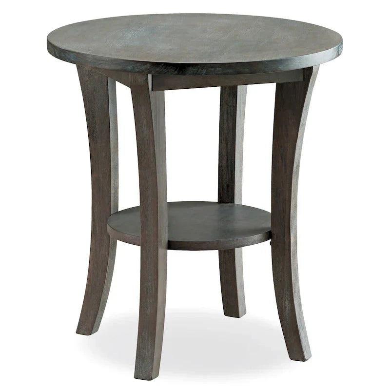 Leick Home Round Side Table Featuring a Convenient Shelf