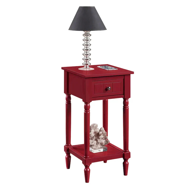 Khloe French Country Accent Table with Shelf and Drawer by Convenience Concepts