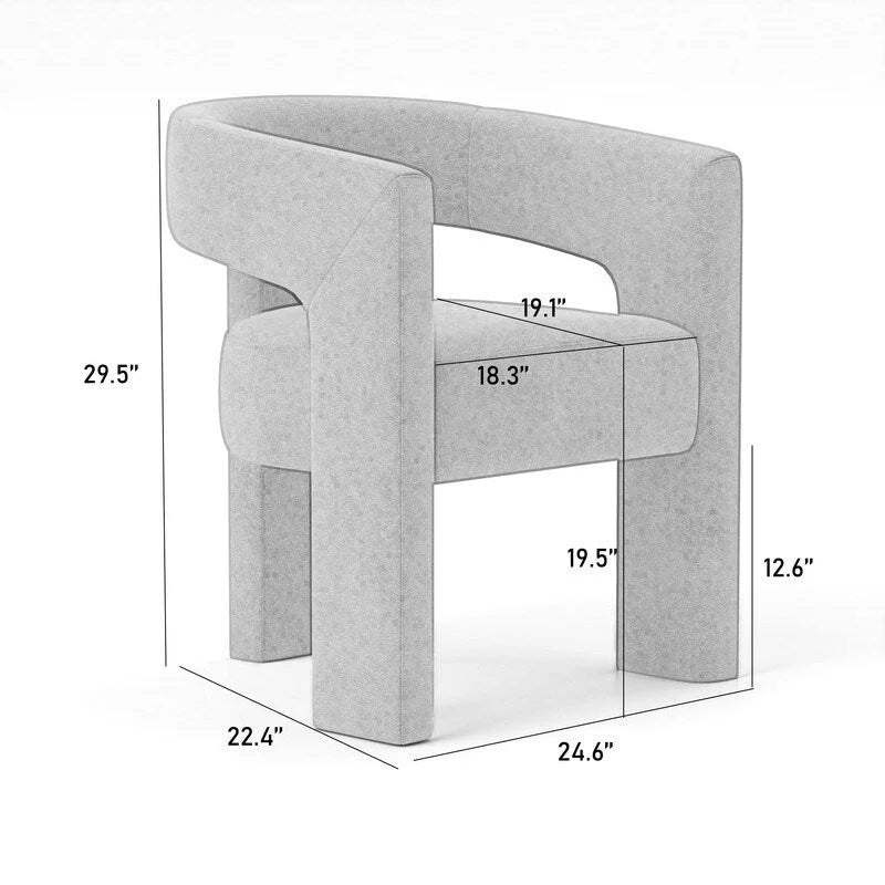SEYNAR Contemporary Glam Velvet Dining Chair with Open-Back Design