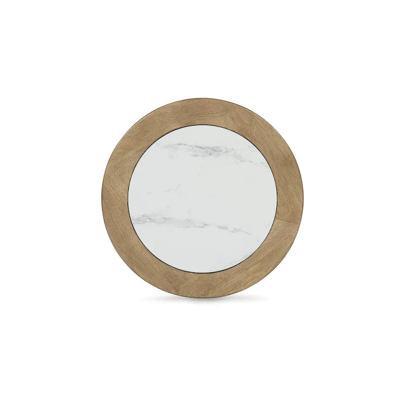 Signature Design by Ashley Camdill Light Brown and White End Table - Dimensions: 18.13" W x 18.13" D x 23.75" H