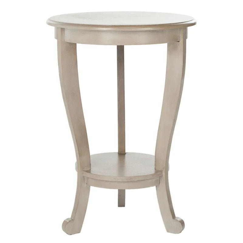SAFAVIEH Carlotta Grey Pedestal Side Table - Dimensions: 18.1" W x 18.1" D x 26" H