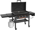 Iron-Forged 36" Omnivore Griddle �� Premium Powder-Coated Steel with Reinforced Hood, Black Finish