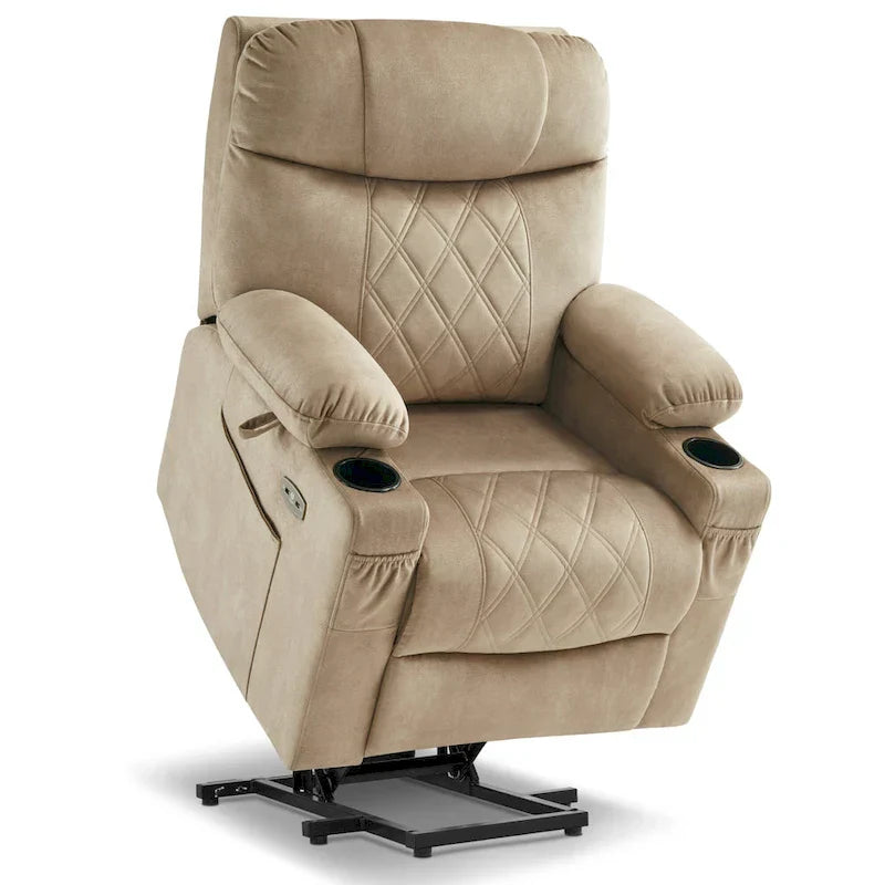 MCombo Compact Dual Motor Power Lift Recliner Chair with Massage, Dual Heating, and Adjustable Headrest - Model 7222