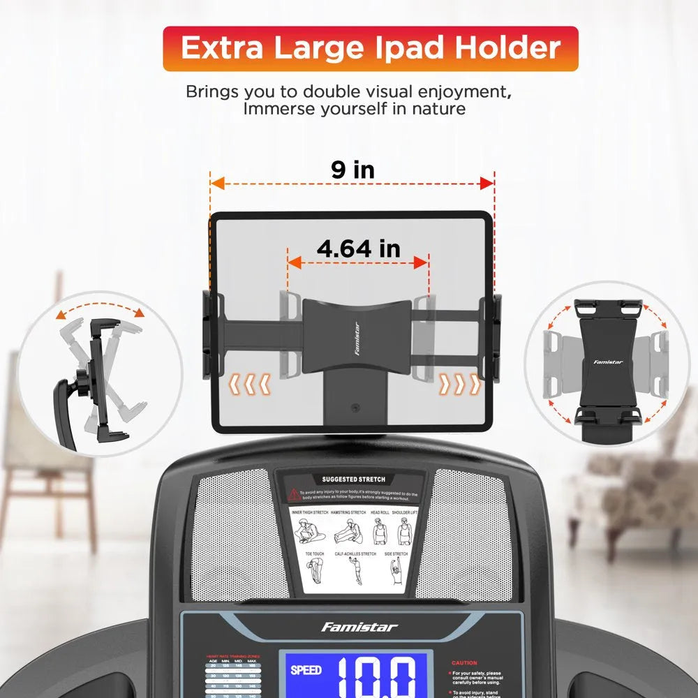 Famistar Folding Treadmill for Home with 15 Levels Auto Incline, 300LB Capcity, 10MPH Fast Speed Controls  sgtnighsdesigns