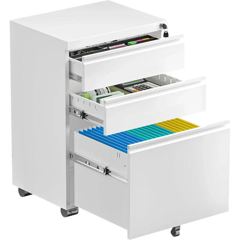 Metal Locking File Cabinet with 3 Drawers for Home Office