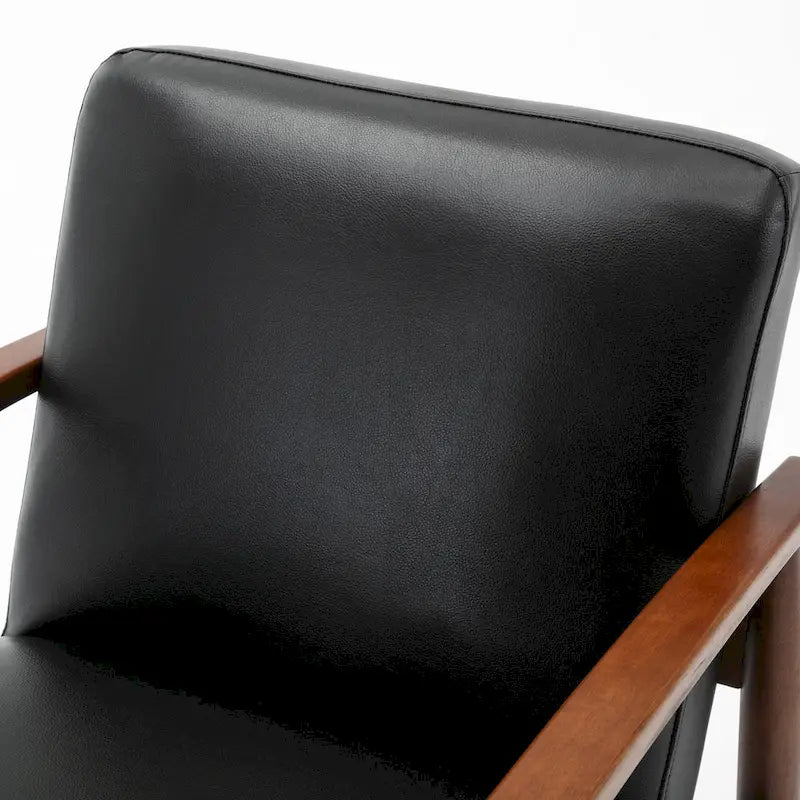 Greyson Living Anna Faux Leather Accent Chair with Wood Base