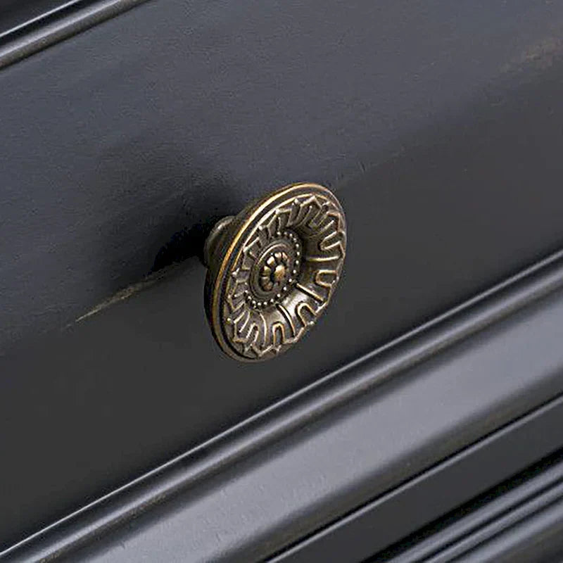 Roundhill Furniture Renova Vintage Black Wooden Bedroom Collection