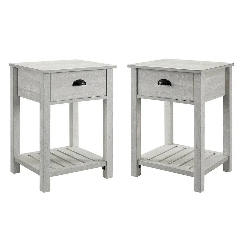 Set of 2 Middlebrook Farmhouse Nightstands with One Drawer