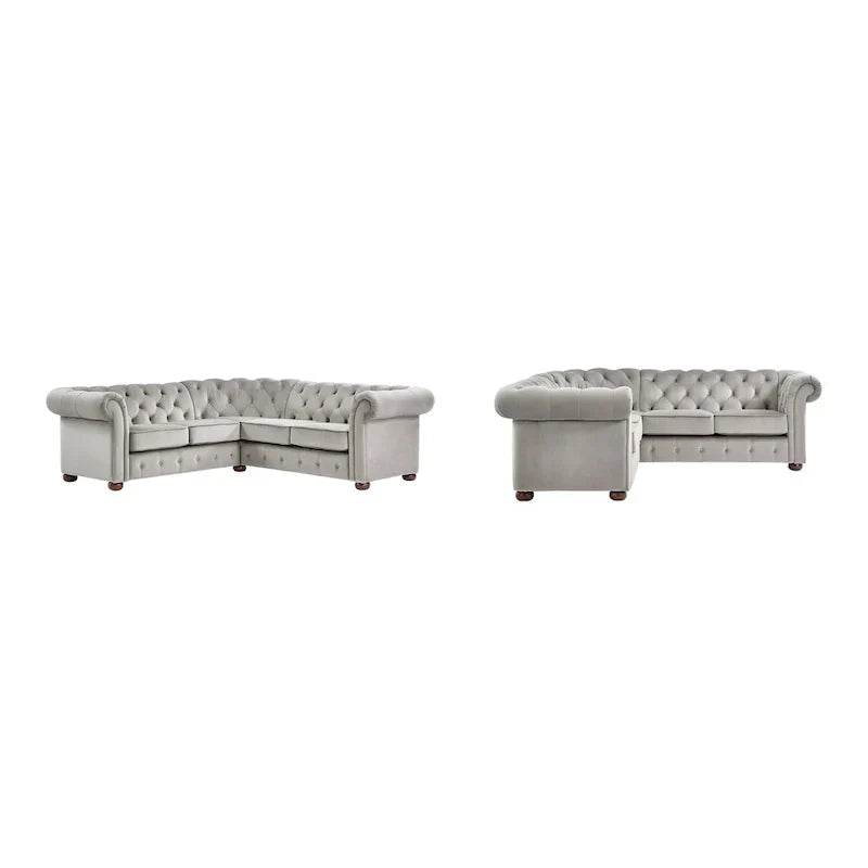 Gdansk 5-Person L-Shaped Chesterfield Sectional Sofa