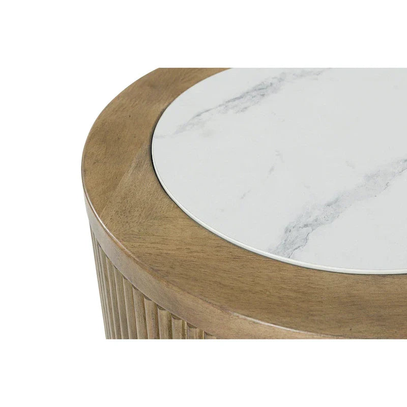 Signature Design by Ashley Camdill Light Brown and White End Table - Dimensions: 18.13" W x 18.13" D x 23.75" H