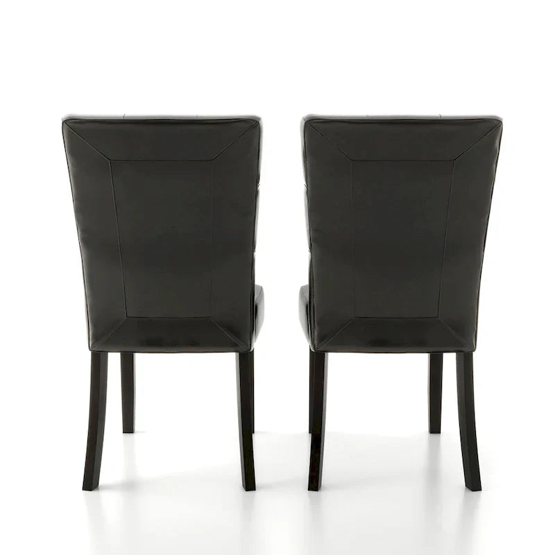 Lerc Modern Espresso Faux Leather Tufted Side Chairs by Furniture of America (Set of 2)
