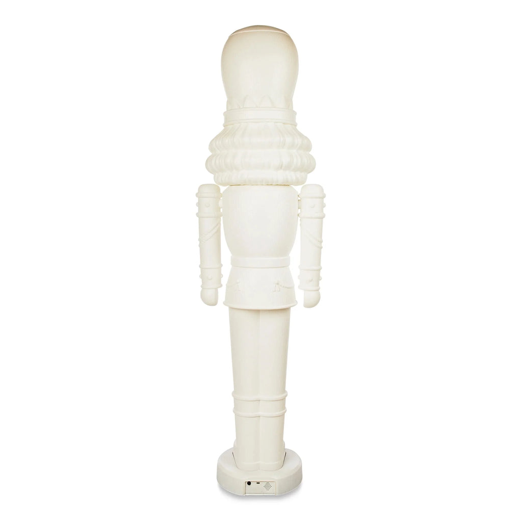 Holiday Time Animated White Nutcracker Blow Mold, 75-Inch, LED Lights & Music, Christmas Decoration
