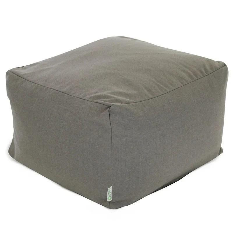 Majestic Home Goods Indoor Wales Poly/Linen Ottoman Pouf - 27" L x 27" W x 17" H