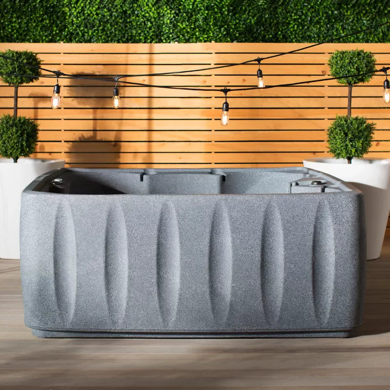 AquaRest Spas 6-Person Plug-and-Play Hot Tub – 29-Jet Square Design with Ozonator
