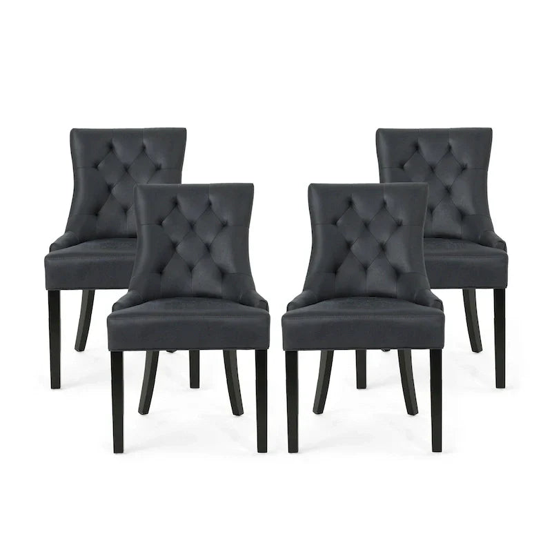 Set of 4 Contemporary Tufted Dining Chairs - Hayden Collection by Christopher Knight Home