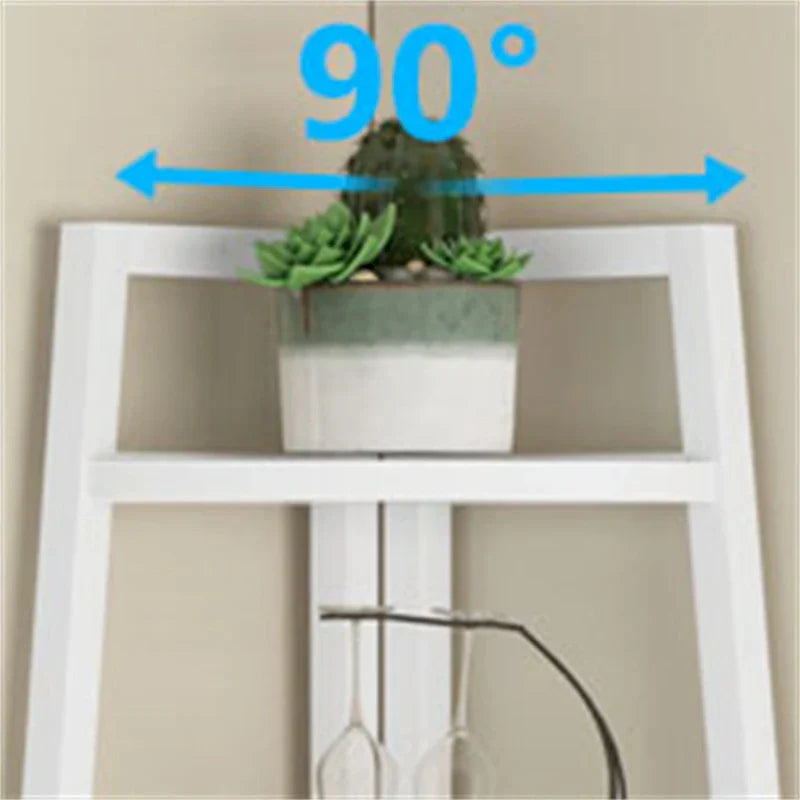 Rustic Brown 5-Tier Corner Shelf Storage Tower for Bathroom