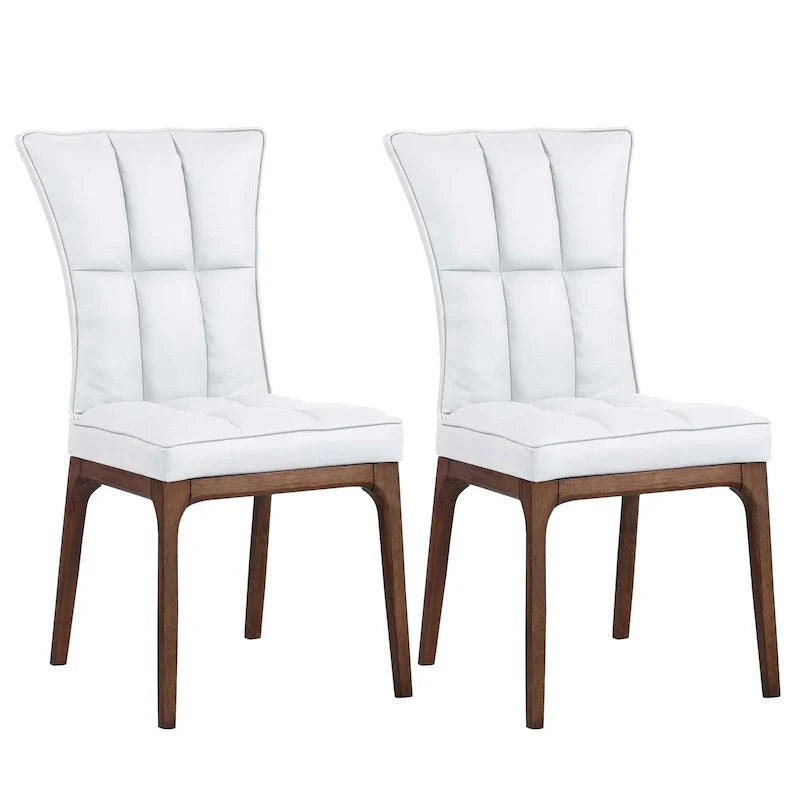 Set of 2 Contemporary Tufted Side Chairs with Sturdy Solid Wood Frame