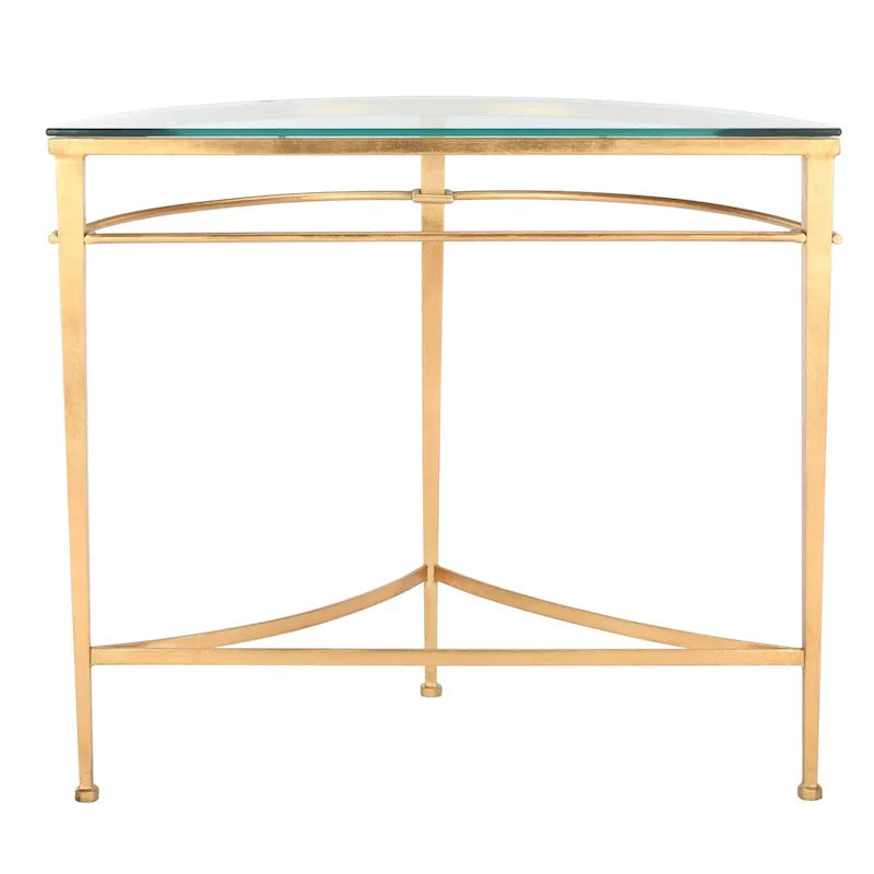 SAFAVIEH Couture Zelda Antique Gold Glass Console Table - Dimensions: 36" W x 15" D x 31" H