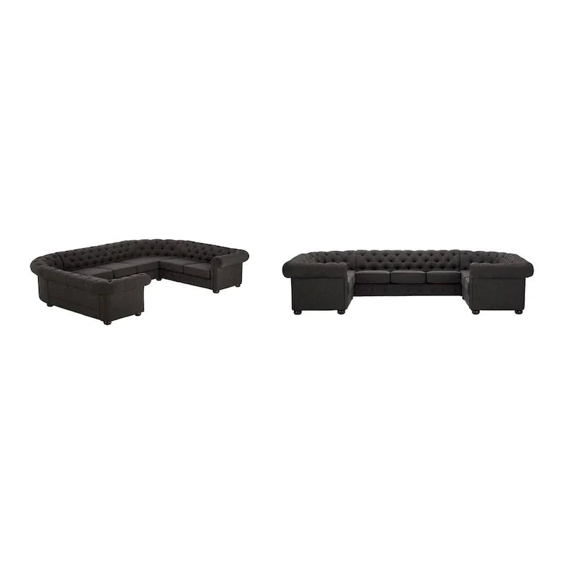 Gdansk 9-Person U-Shaped Chesterfield Sectional Sofa